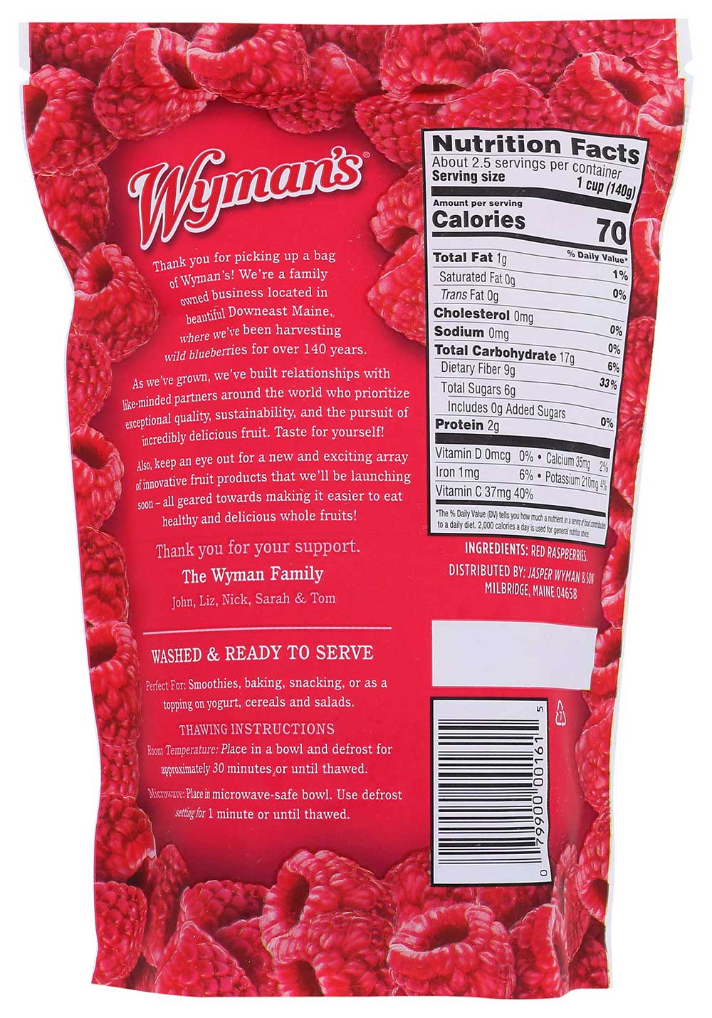Wymans Red Raspberry, 12 oz