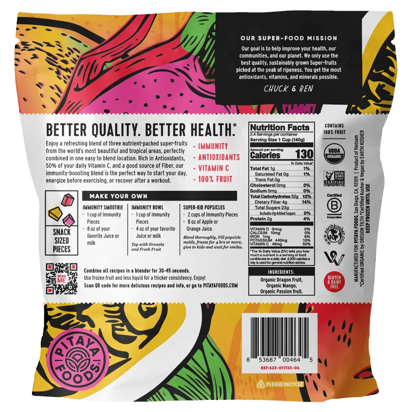 Pitaya Foods Organic Immunity Bite-Sized Pieces, 12 oz