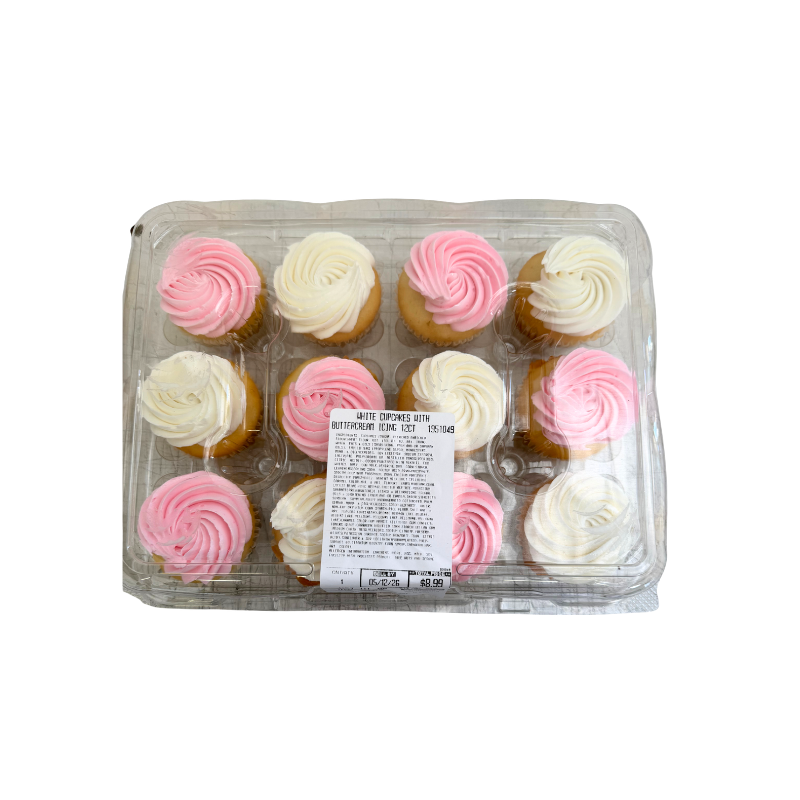 Kirkland Signature White Cupcakes w/ Buttercream Icing 12ct