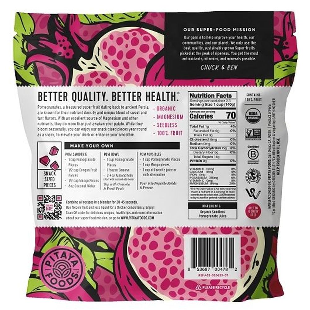 Pitaya Foods Organic Snack Sized Pomegranate, 12 oz