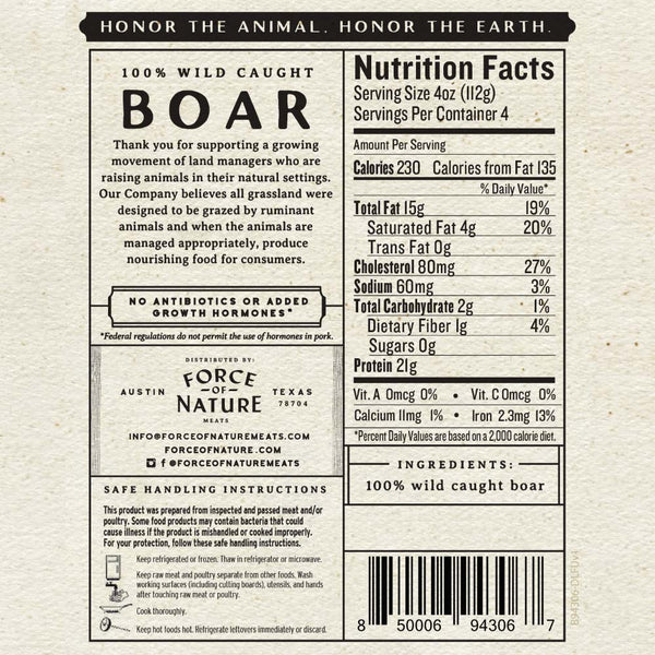 Force of Nature Wild Ground Boar, 16 oz