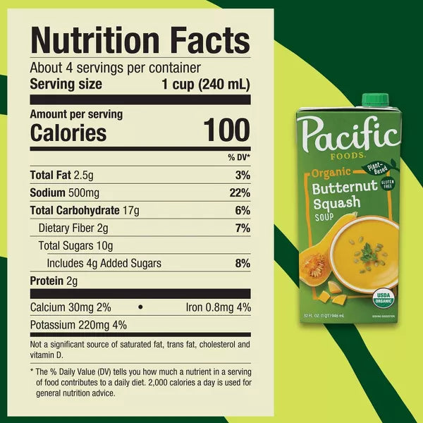 Pacific Foods Organic Butternut Squash Soup, 32 oz