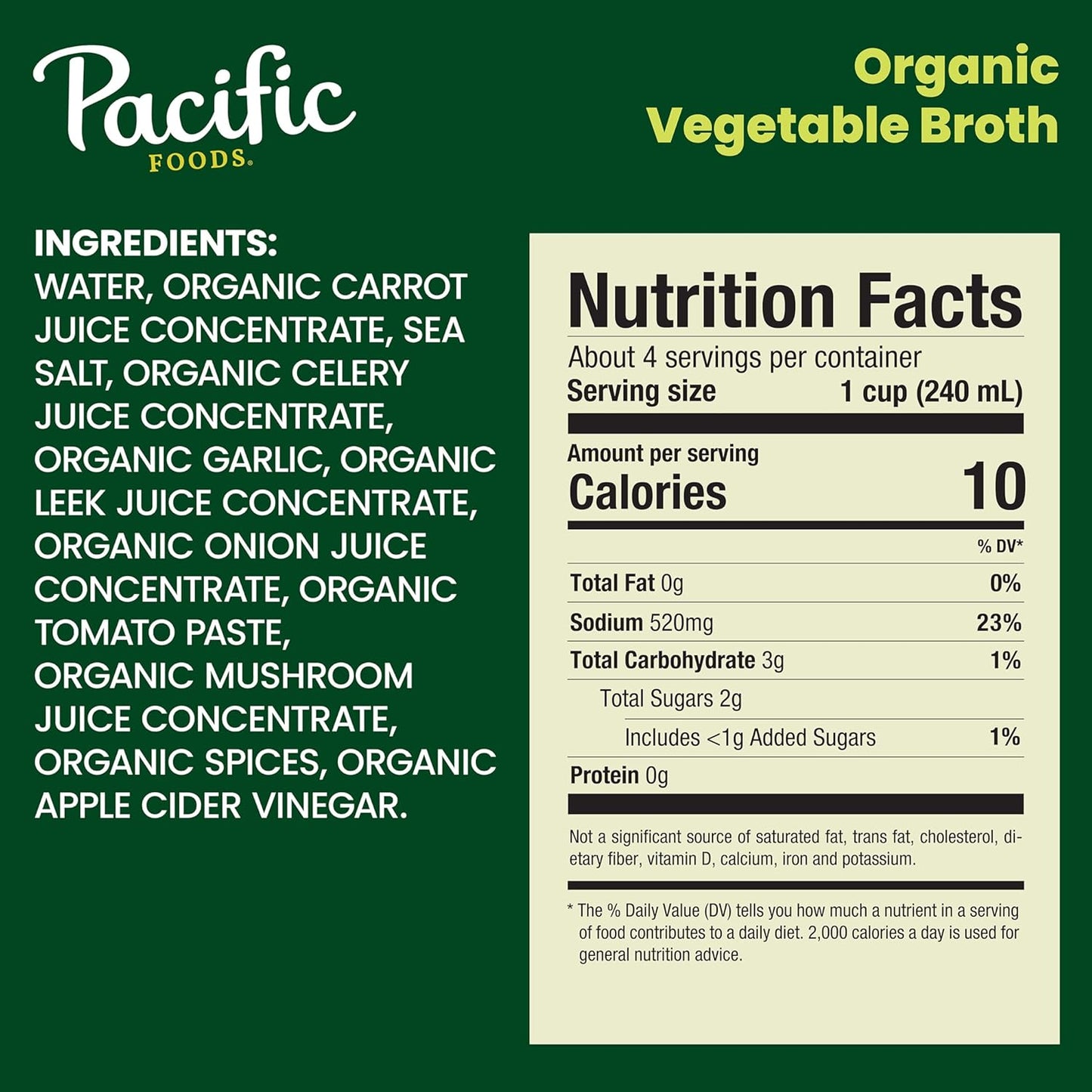Pacific Foods Organic Vegetable Broth, 32 oz