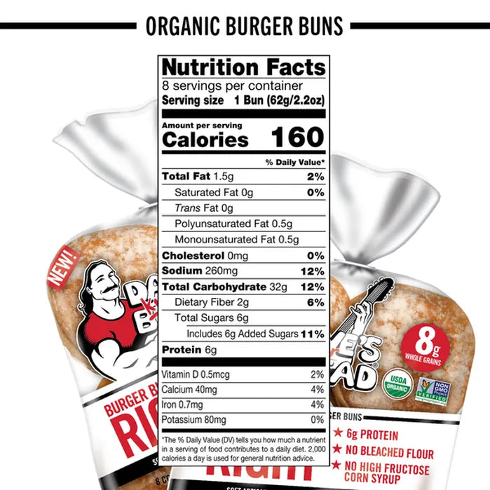 Dave's Killer Bread Organic Burger Buns Done Right, 16 oz