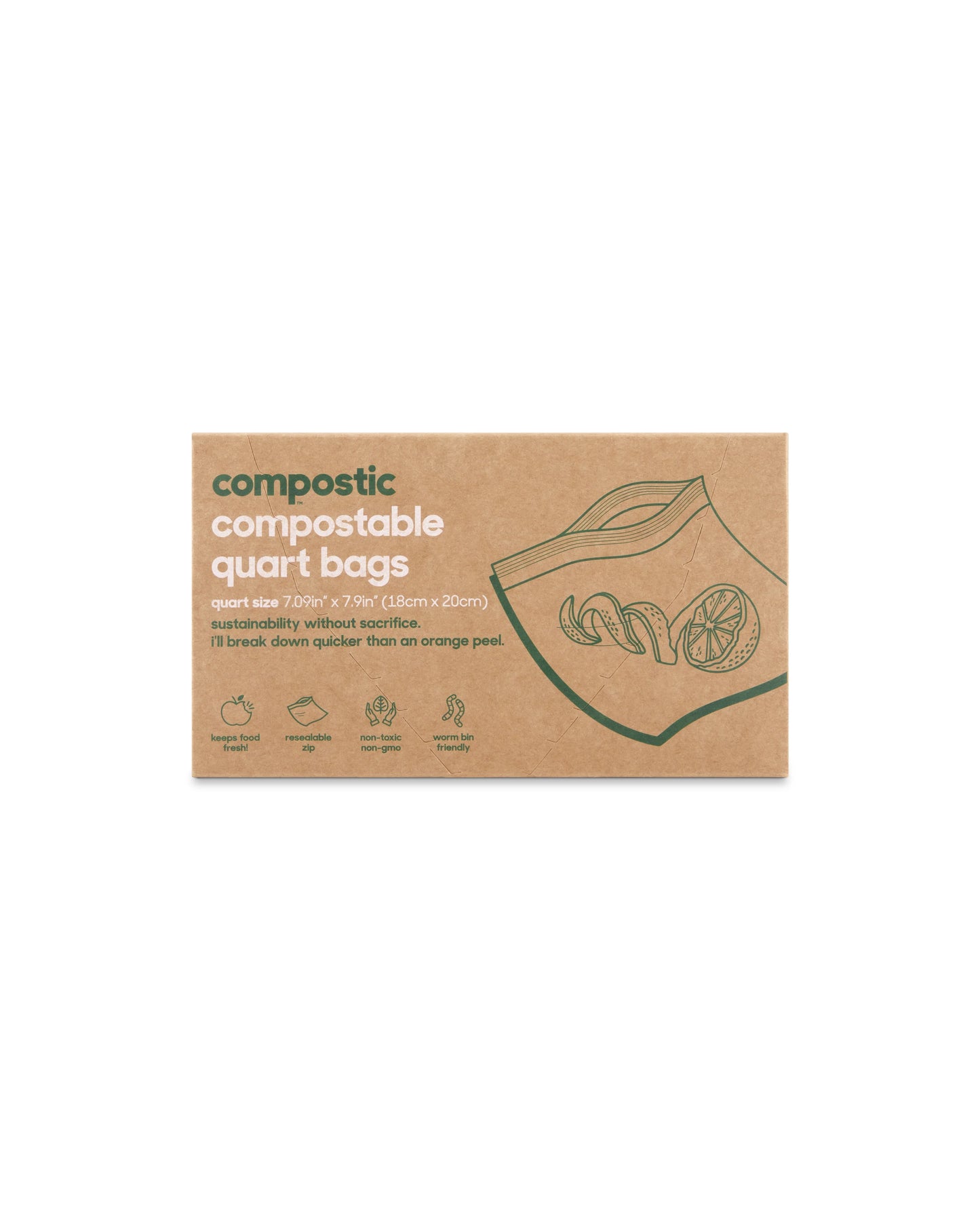 Compostic Compostable Quart Bags, 20 Count