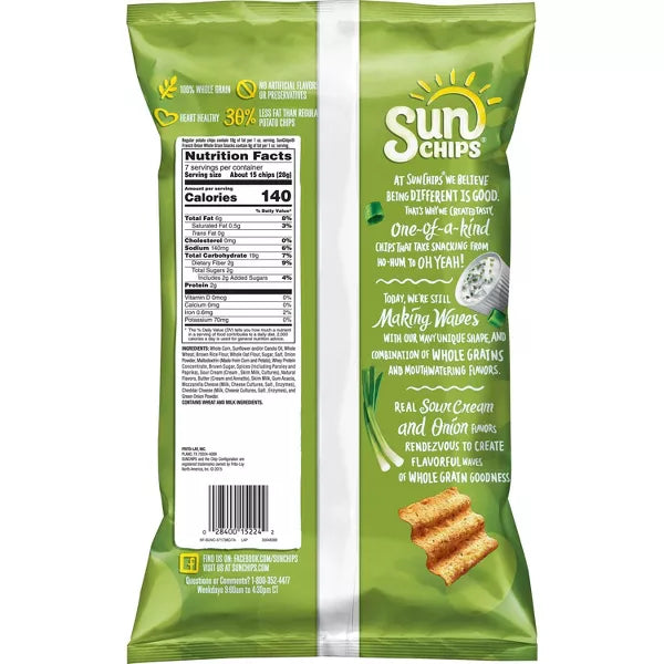 Sun Chips French Onion Whole Grain Snacks, 7 oz