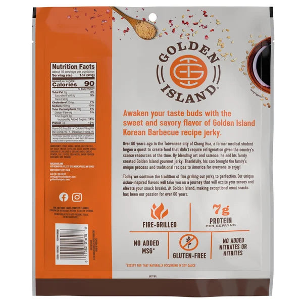 Golden Island Korean Barbecue Pork Jerky, 14.5 oz