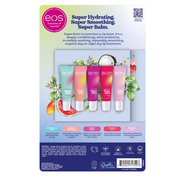 eos Super Balm 24 Hour Moisture, 5 Count