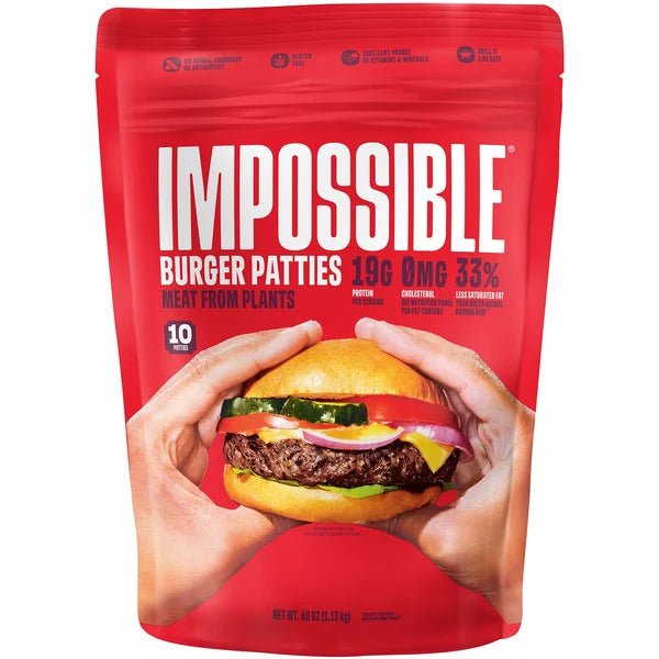 Impossible Burger Patties Made From Plants, 4 oz, 10 Count