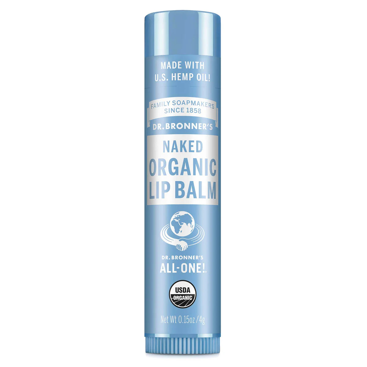 Dr. Bronner's Organic Unscented Naked Lip Balm, 0.15 oz