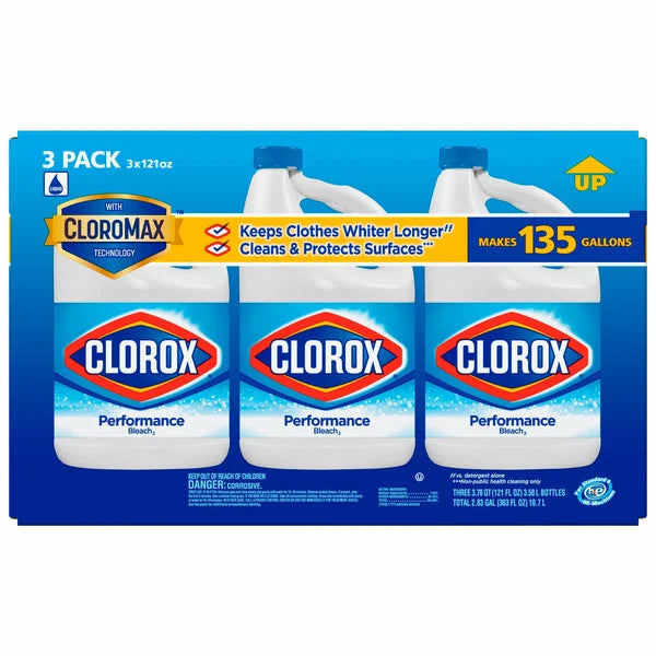 Clorox Performance Bleach 3 ct, 121 oz