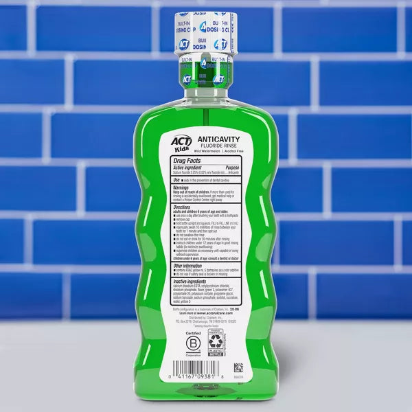 ACT Kids Anticavity Fluoride Rinse Wild Watermelon, 16.9 oz