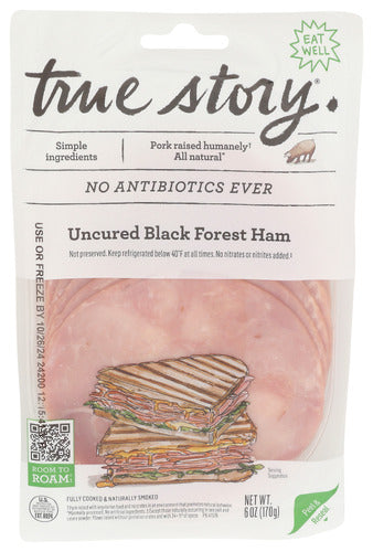 True Story Sliced Uncured Black Forest Ham, 6 oz