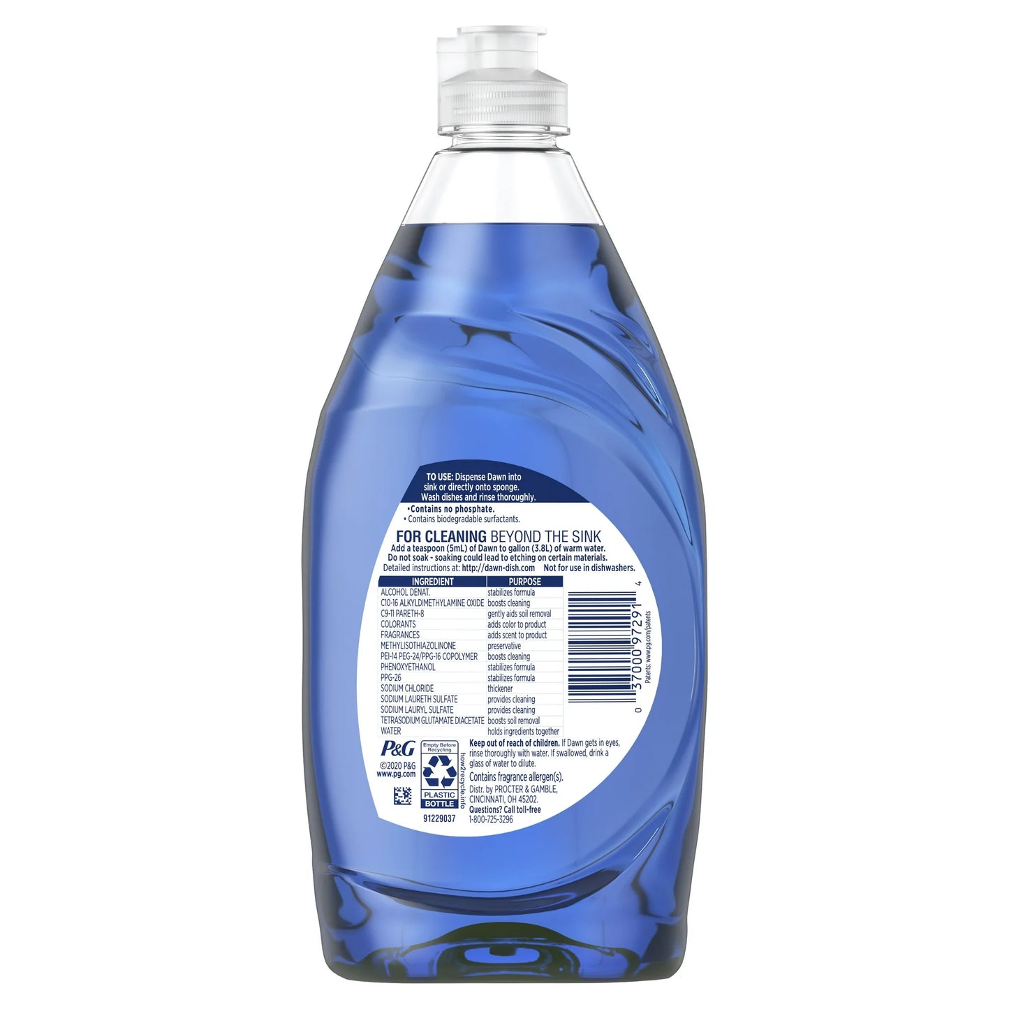 Dawn Platinum Dishwashing Liquid Soap Refreshing Rain Scent, 24 oz