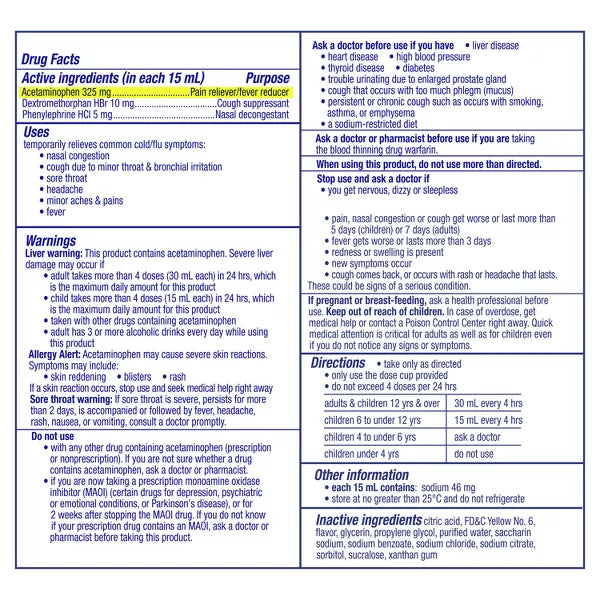 Vicks DayQuil Daytime Cold and Flu Liquid Medicine, 12 oz