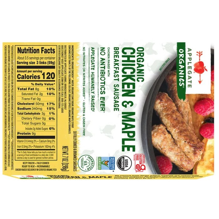 Applegate Organic Chicken & Maple Breakfast Sausage, 7 oz