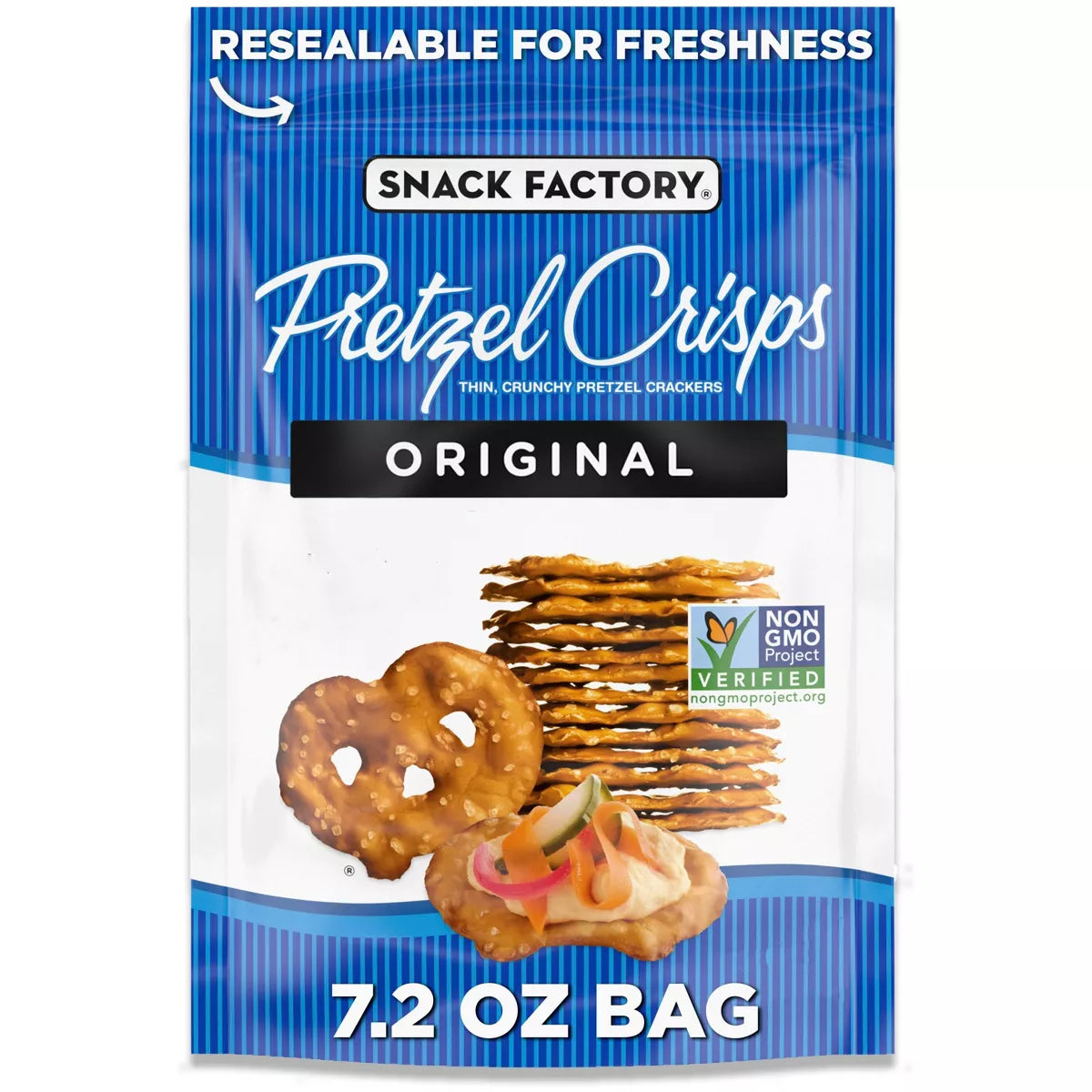 Snack Factory Original Pretzel Crisps, 7.2 oz