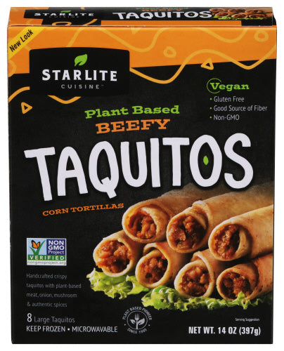Starlite Plant Based Beefy Rolled Tacos, 14 oz