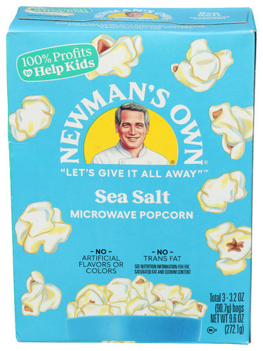 Newman's Own Organic Sea Salty Popcorn, 9.6 oz