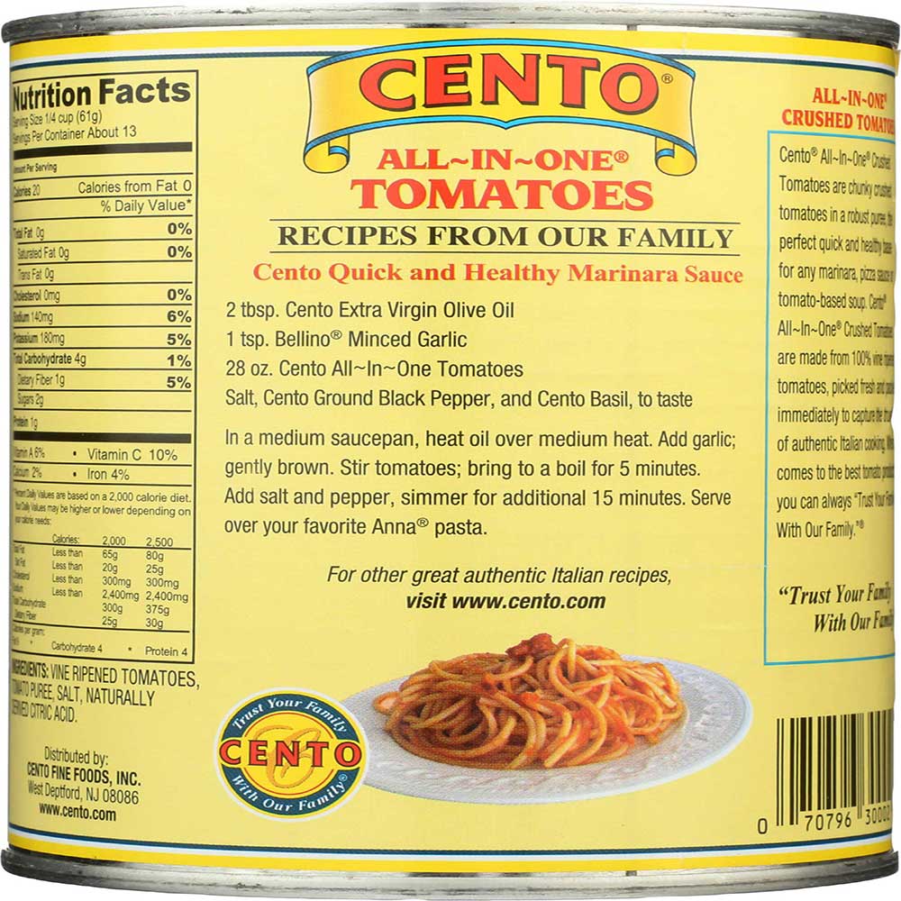 Cento All-In-One Crushed Tomatoes, 28 oz