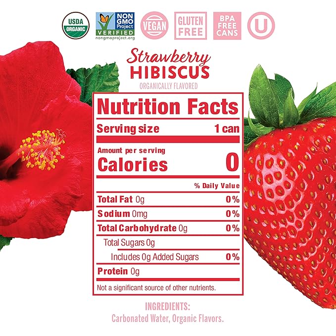 Nixie Organic Sparkling Strawberry Hibiscus, 8 Count