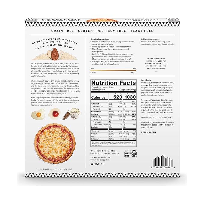 Cappello's Mozzarella Cheese Pizza, 11 oz