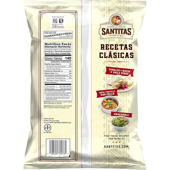 Santitas White Corn Tortilla Chips, 11 oz