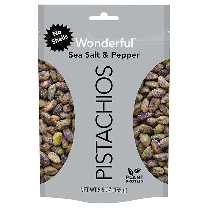 Wonderful Sea Salt & Pepper No Shell Pistachios, 5.5 oz
