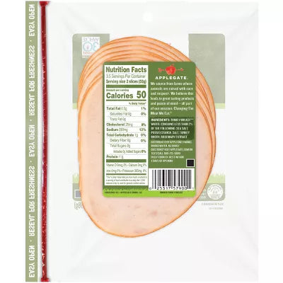Applegate Organic Sliced Smoked Turkey Breast, 6 oz