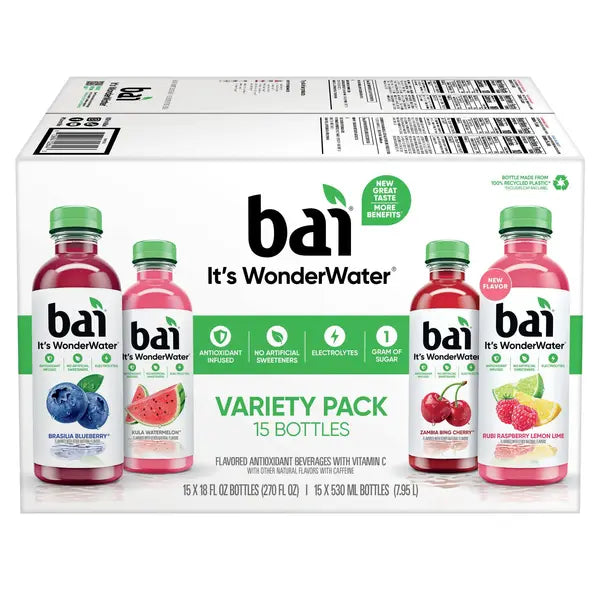 Bai Antioxidant Beverage Variety Pack, 15 Count