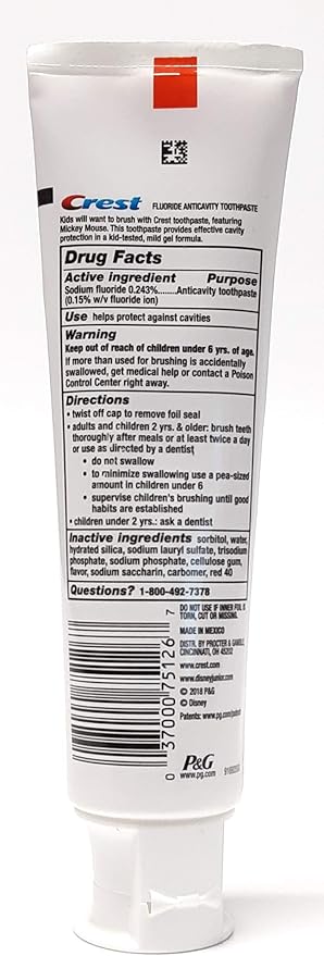 Crest Kids Disney Junior Mickey Mouse Toothpaste Strawberry, 4.2 oz