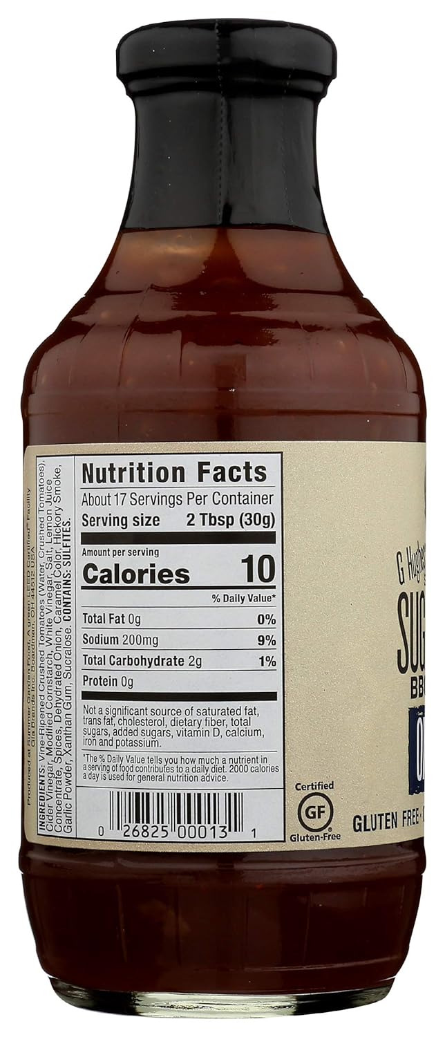 G Hughes Sugar Free BBQ Sauce Original, 18 oz