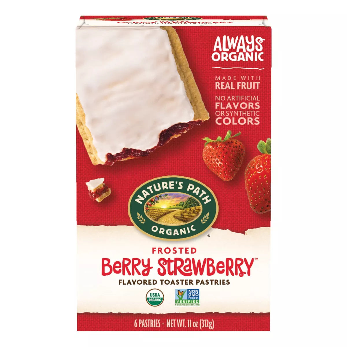 Nature's Path Organic Frosted 'Berry Strawberry' Toaster Pastries, 11 oz