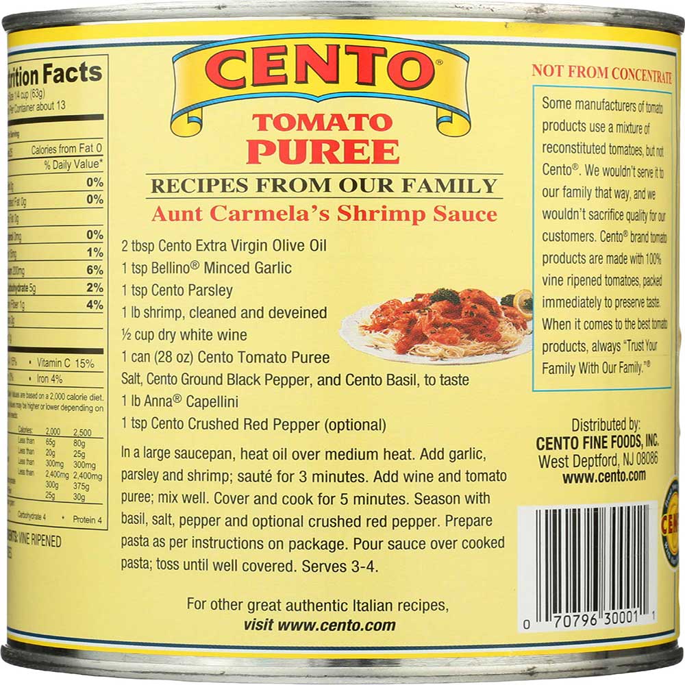 Cento Tomato Puree, 28 oz