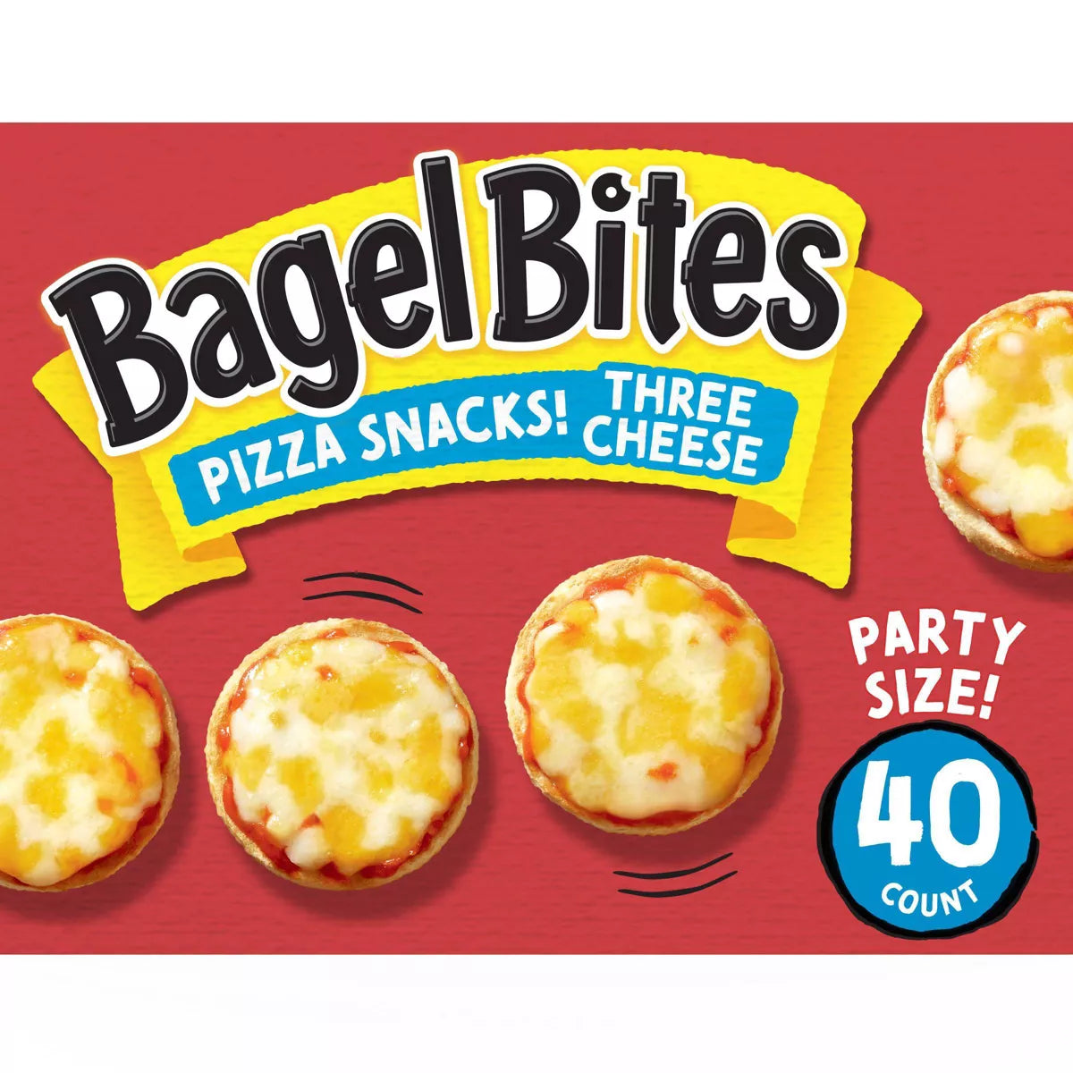 Bagel Bites Three Cheese Mini Pizza Bagel Frozen, 40 Count