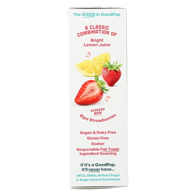 Goodpop Strawberry Lemonade Popsicles, 4 Count