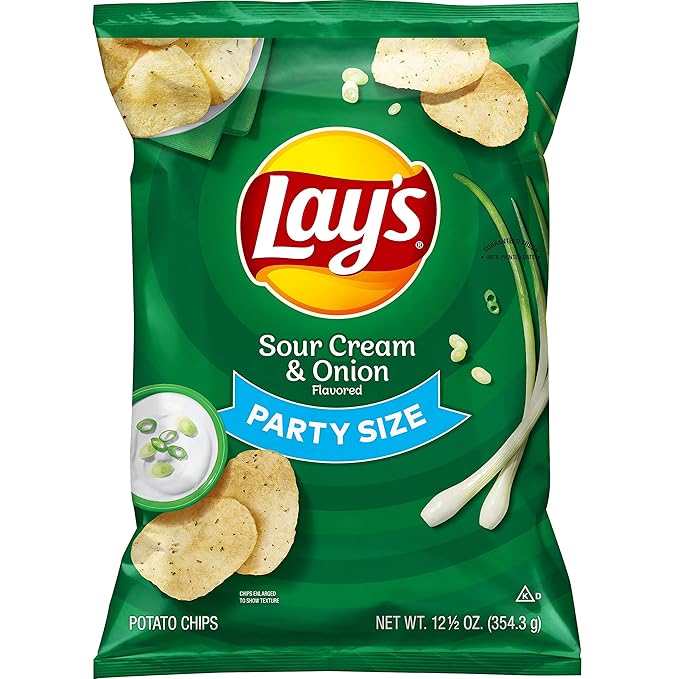 Lay's Potato Chips Sour Cream & Onion Flavored Party Size, 12.5 oz