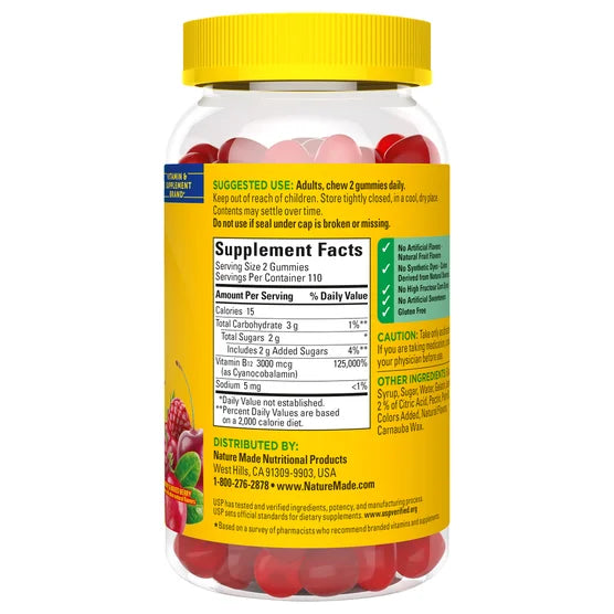 Nature Made Extra Strength B-12 Gummies, 220 Gummies