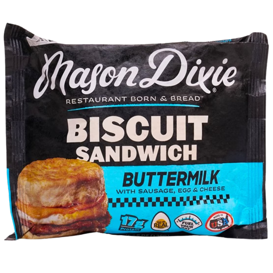 Mason Dixie Biscuit Sandwich, Buttermilk with Sausage, Egg & Cheese, 12 ct