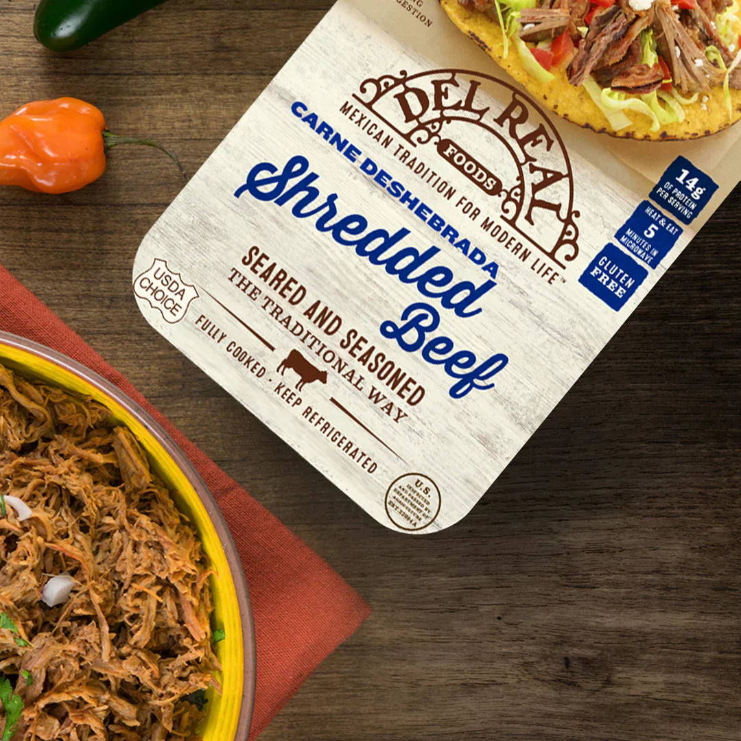 Del Real Foods Shredded Beef, 15 oz