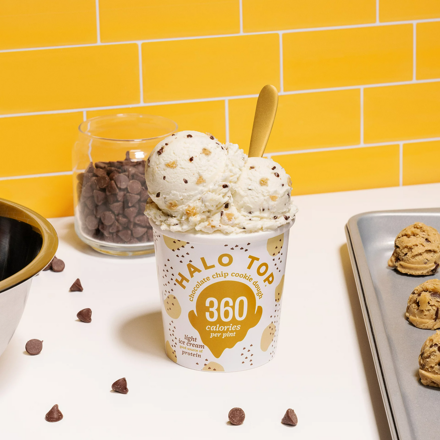 Halo Top Chocolate Chip Cookie Dough Light Ice Cream, 16 oz