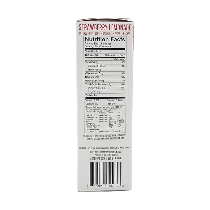 Goodpop Strawberry Lemonade Popsicles, 4 Count