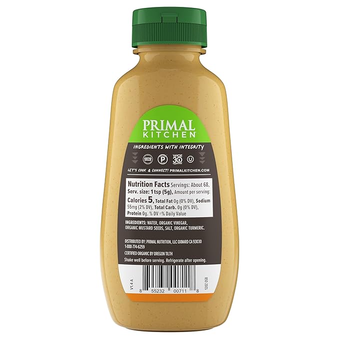Primal Kitchen Organic Spicy Brown Mustard, 12 oz