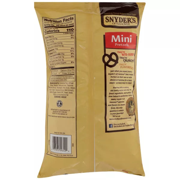 Snyder's of Hanover Family Size Mini Pretzel, 17 oz