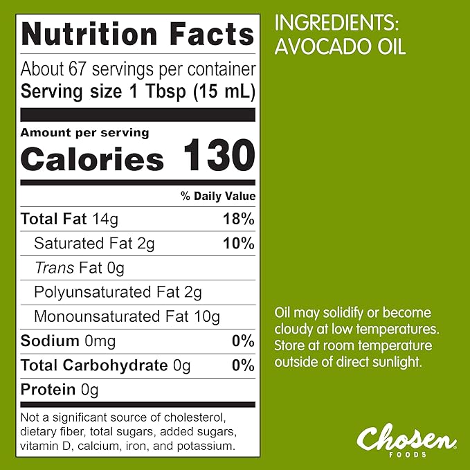 Chosen Foods 100% Pure Avocado Oil, 33.8 oz