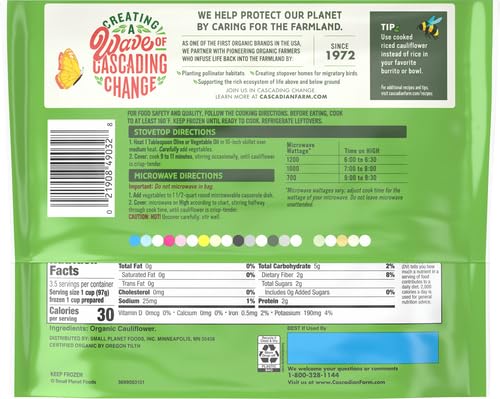 Cascadian Farm Organic Frozen Riced Cauliflower, 12 oz