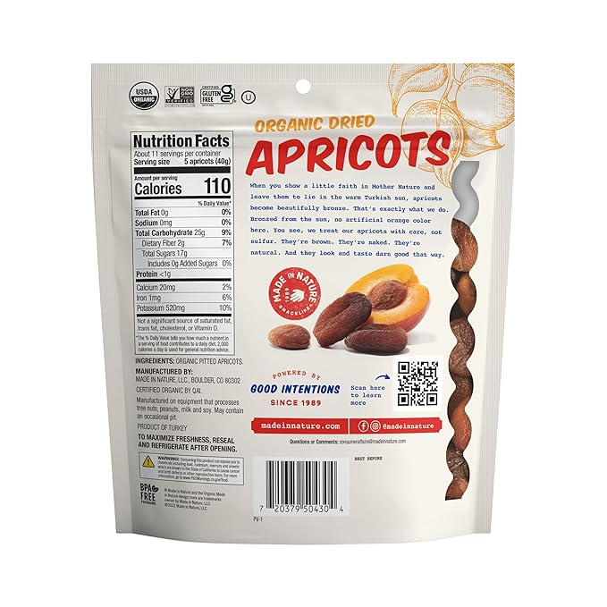 Made In Nature Organic Dried Apricots, 16 oz