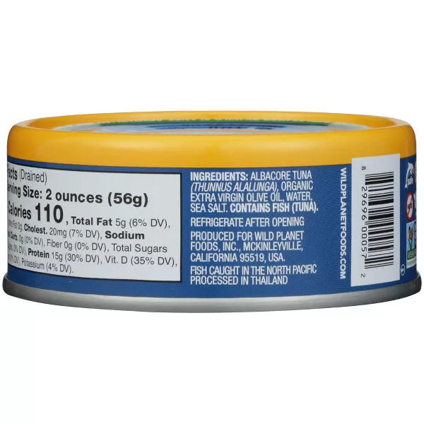 Wild Planet Albacore Wild Tuna in Extra Virgin Olive Oil, 5 oz