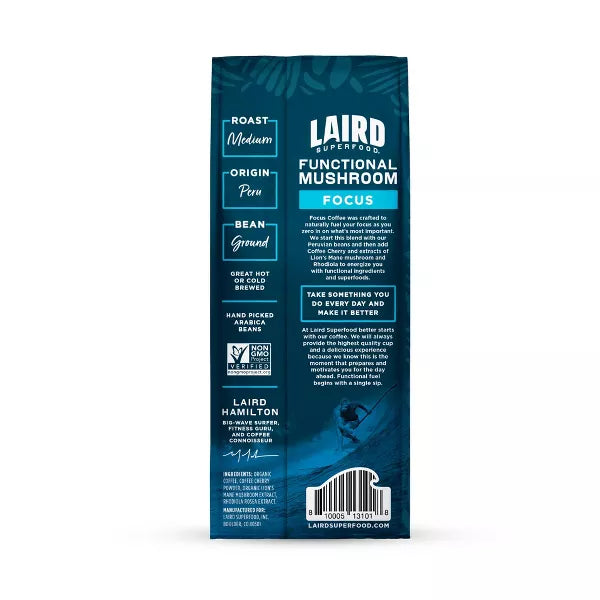 Laird Superfood Focus Medium Roast Ground Coffee, 12 oz