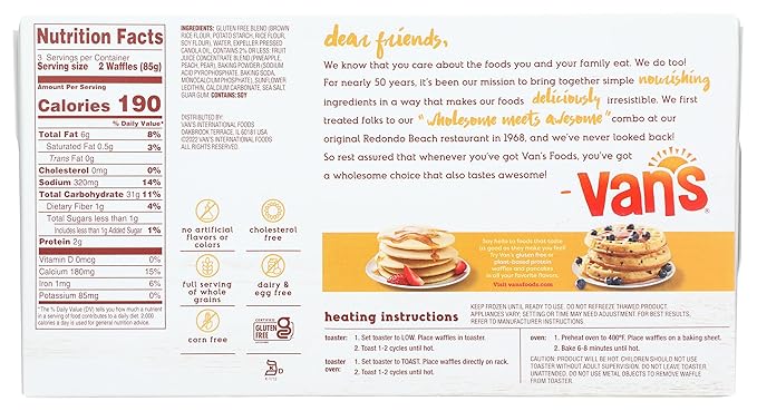 Vans Protein Original Gluten-Free Waffles, 9 oz